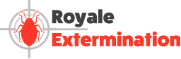 logo rouge et noir de royale extermination, extermination de punaises de lit